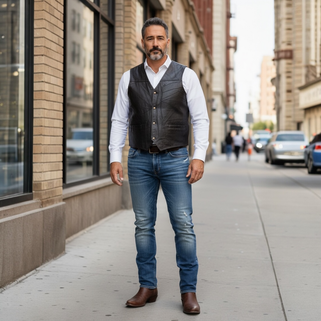Leather - Vintage vest